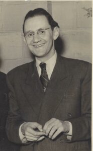Simche Unsdorfer as a refugee in England, 1950