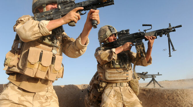 British soldiers engage the Taliban