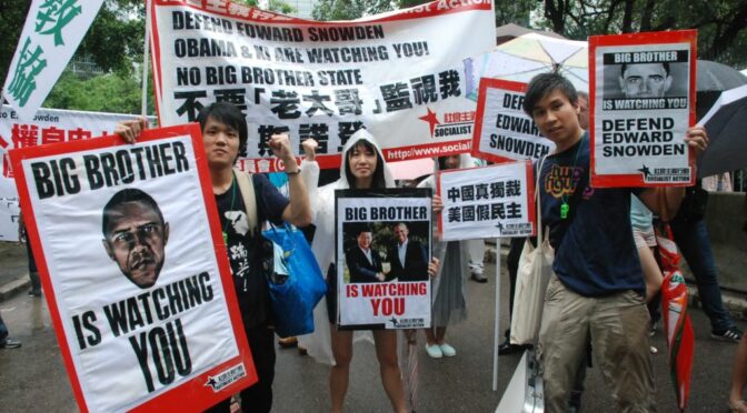 Protest in support of Edward Snowden, Hong Kong